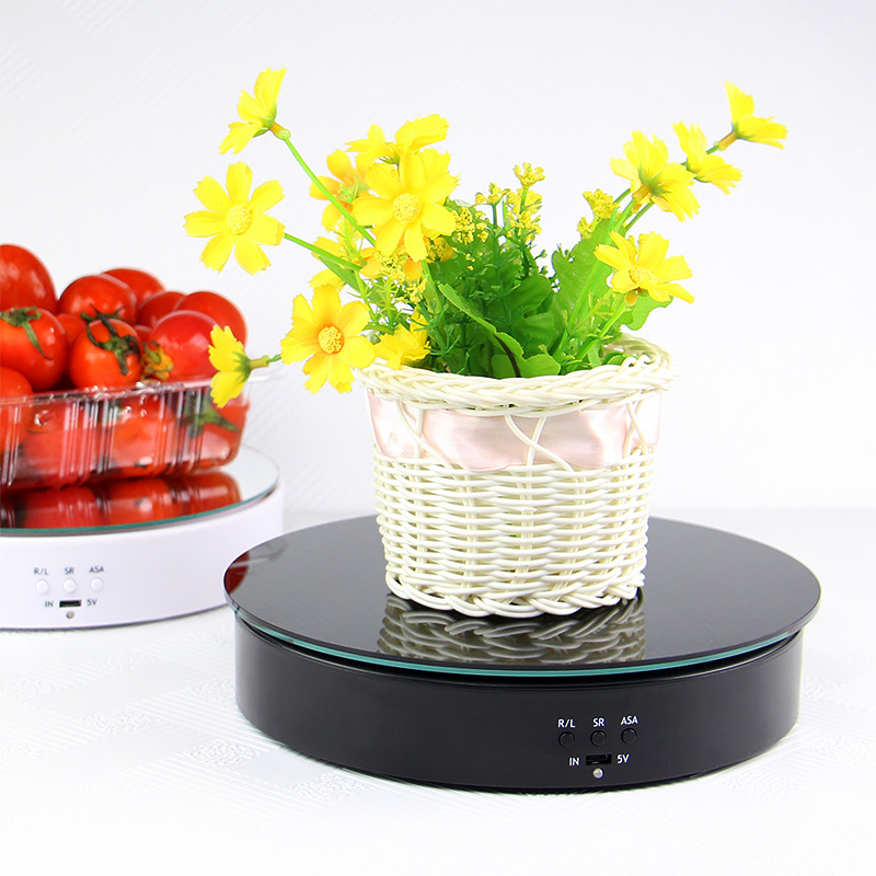 旋转展示台首饰架直播台产品模型电动转盘首饰静物拍摄影视托底座