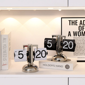 北欧风自动翻页时钟机械表桌面钟表摆件家居客厅玄关乔迁新居礼品