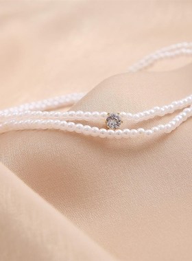 Pearl necklace woman复古气质珍珠项链女小众设计锁骨链短款颈链