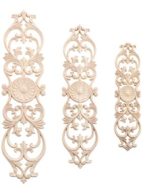 Wood Oak Flower Onlay Decal Corner Applique for Home Furnitu