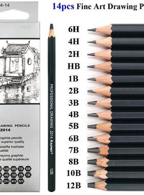 *14pcs/Set Wood Black Sketch Pencil Pencil Art Graphite Shad