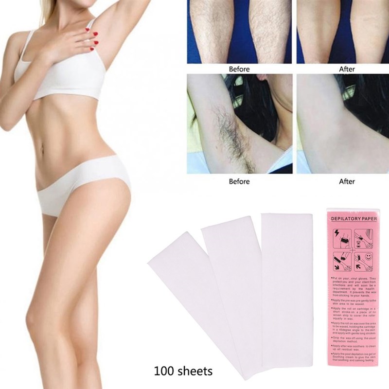 100Pcs Professional Hair Removal Waxing Strips Non-woven Fab