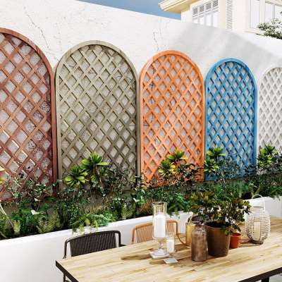 。爬藤架花园篱笆防腐木花格户外半圆网格花架白色栅栏护栏围栏庭
