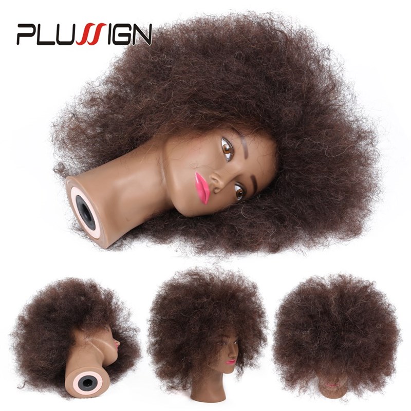 Traininghead Salon Afro Mannequin Head Human Hair Dummy Doll