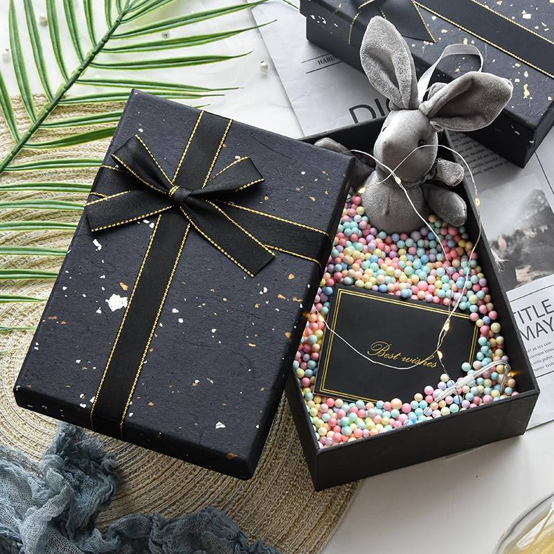 新品large retane black paper box giftbox packaging for men b