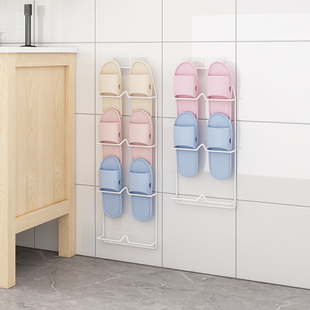 速发浴室拖架鞋壁挂免打孔室内架后鞋子挂门厕所收纳神器