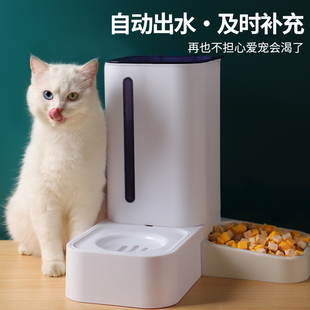 速发猫咪自动喂食器大容量水鲜储用喝水猫咪喝新不湿嘴食品