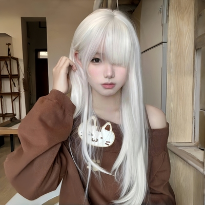 速发奶金t假套全头发长发浅色li色a发色团jk金发