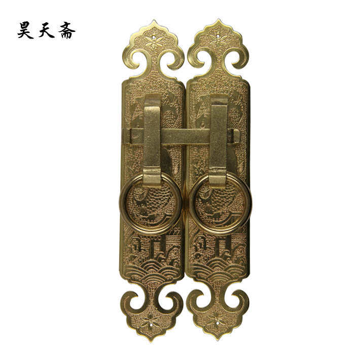 速发新品大门把手花格.门栓中式y古铜门拉手昊天实木屏风家具斋带