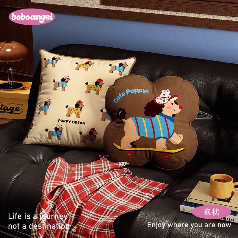 速发曲可小布新款可爱抱枕客厅沙发床头头枕车载办公室枕靠奇拆洗