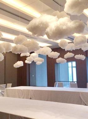 速发棉花云朵装饰幼儿台商场店铺立体白云吊园婚庆T饰路引道具