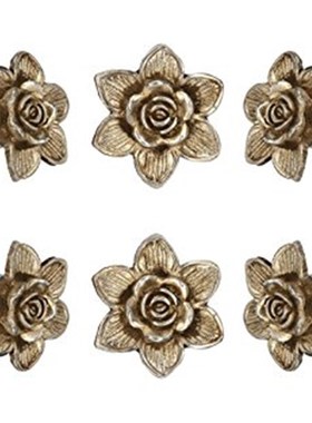 Set of 6 Chrome Flower Knobs Kitchen Cabinet Cupboa