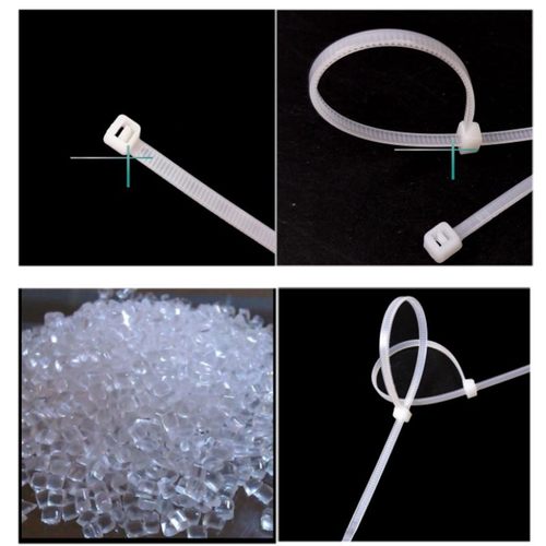 100pcs white cable ties Zip Plastic Nylon Tie Fasten Self-lo