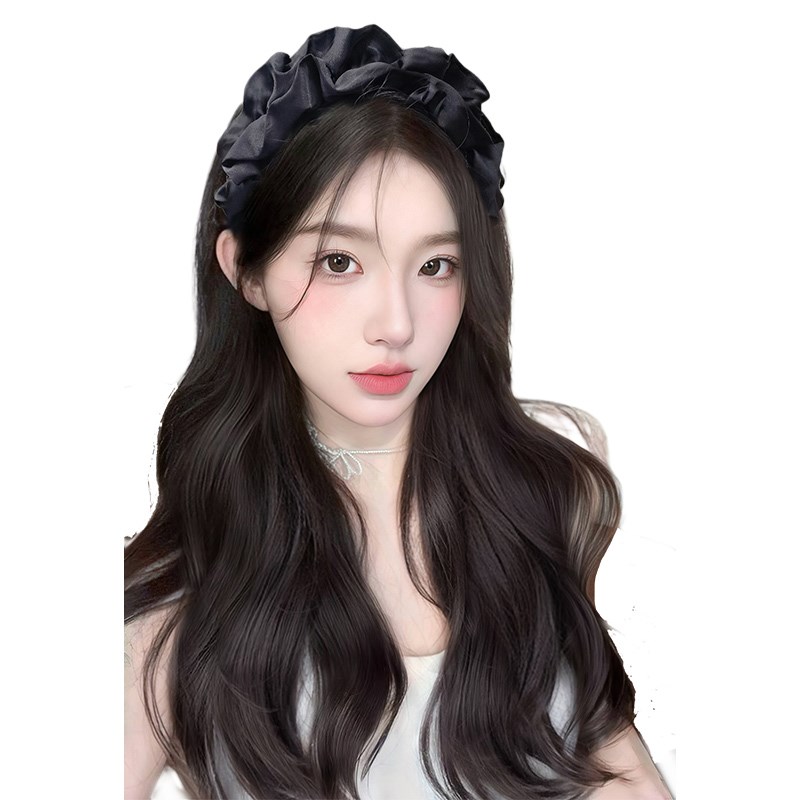 发箍假发一体式云朵发箍高颅顶增发量假发全头套女时尚新款长卷发