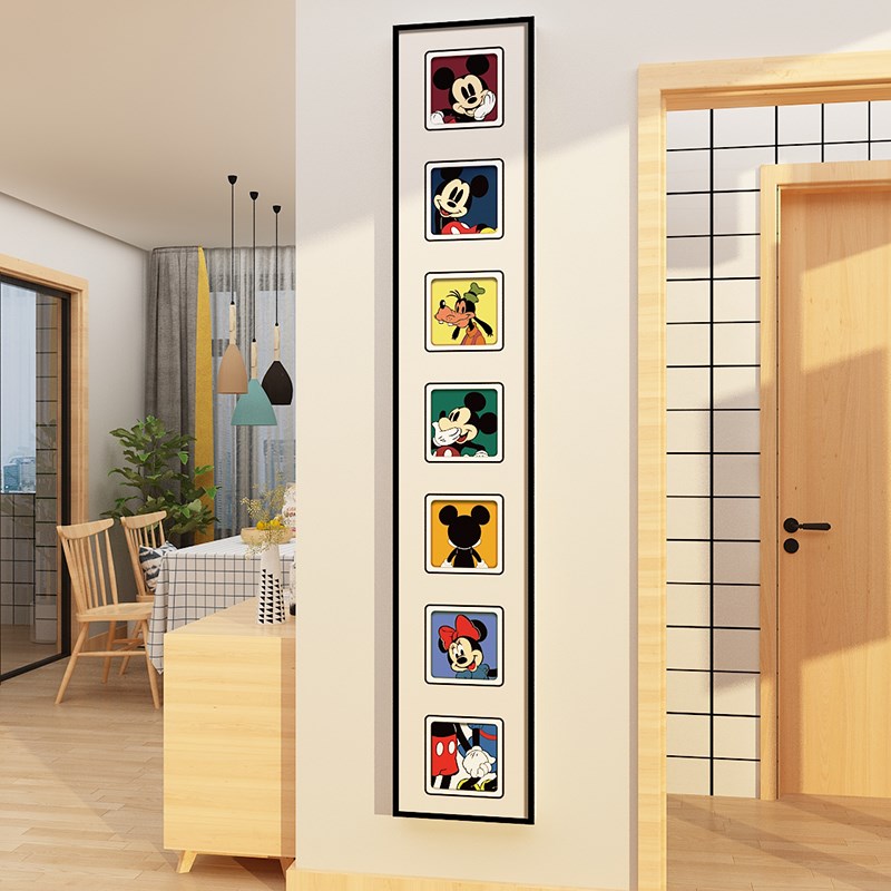 米奇电梯间一梯一入户进门装饰高级感贴纸画卧室床头墙面房间布置