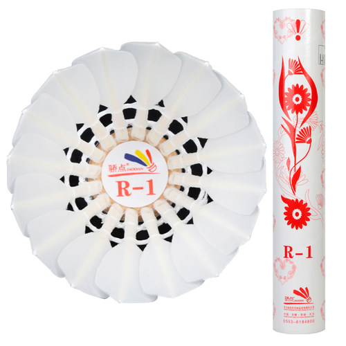 新品骄点羽毛球飞行稳定r8r7r5r3r2r1耐打训练比赛球12只装团购优