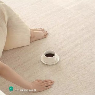 奶油风茶几床边毯纯色室内免洗可擦X轻奢高级地 地毯客厅2024新款