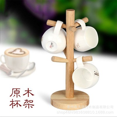 沥水木质a杯架家用杯子置物架创意杯子架收纳架水杯架子挂架木架