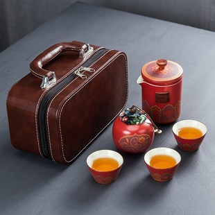 一壶三杯快客杯y户外商务礼品伴手礼可印公司LOG 便携旅行茶具套装