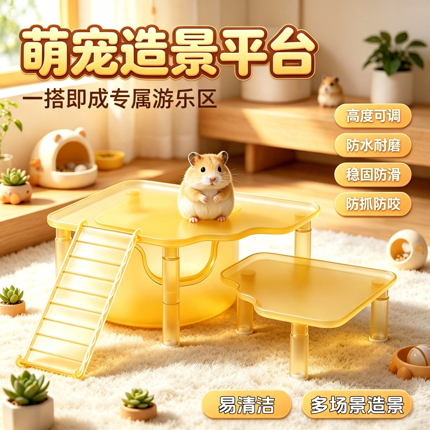 仓鼠平台造景二层架子玩具用品