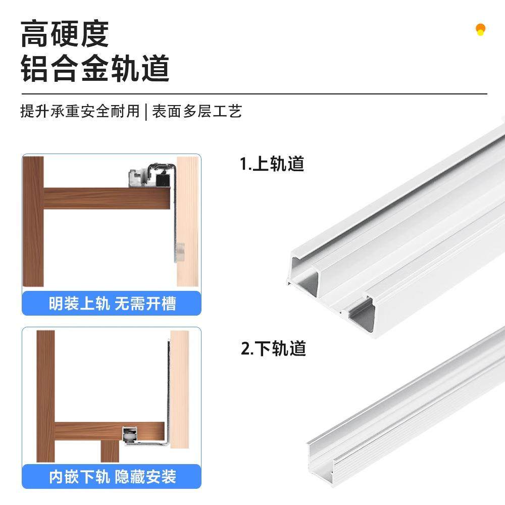 电视柜隐藏外挂式移门滑轨书柜衣柜隐形推拉趟门轨道阻尼缓冲配件,五金/工具,滑轨,淘宝优惠券,粉丝福利购,淘宝优惠卷