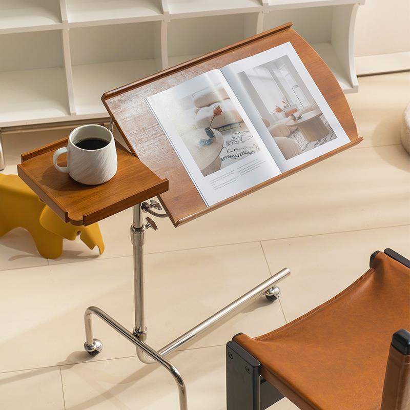 轻奢高级感实木琴谱架可移动边几居家床边桌客厅小型可升降书桌