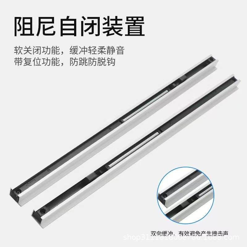 幽灵门五金轨道铝框隐形缓冲吊轮卫生间厨房无轨悬浮推拉门