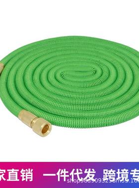 绿色铜快接厂家新款伸缩洗车水管无缝织带浇花水管天然乳胶