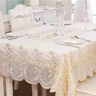 风盖布 塑料PVC烫金桌布防水防油w防滑防烫家用长方形茶几餐桌欧式