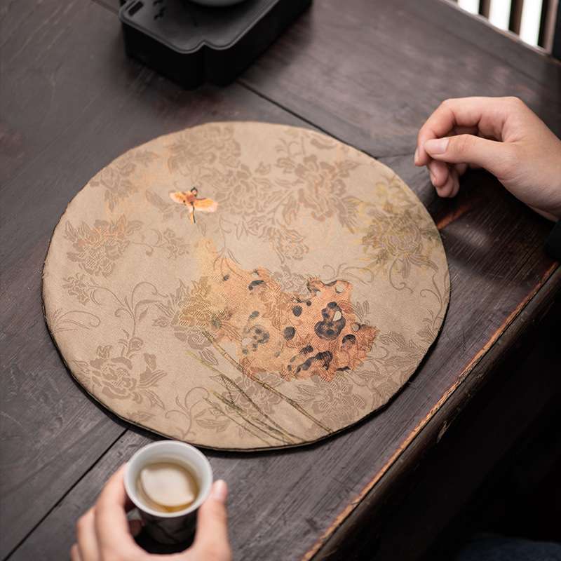 双面香云纱茶席桌布 新中式禅意复古茶几茶桌布茶台茶道配件