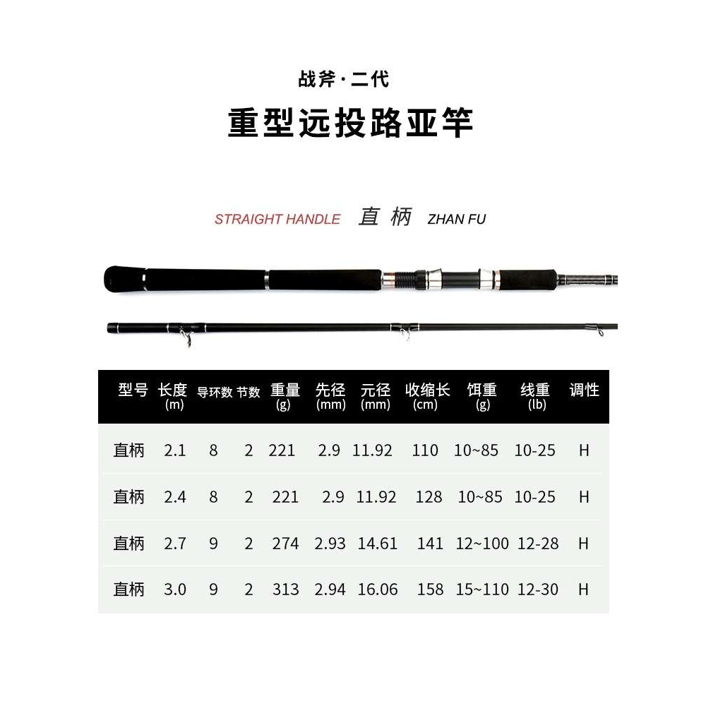 远投路亚竿碳素超硬H调3.0米轻雷竿锚杆波爬钓鱼竿威海工厂
