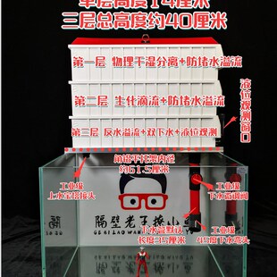 上滤盒60方缸70缸鱼缸过滤器白色滴流盒加大过滤盒干湿分离周转箱