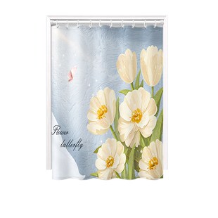 奶油风卫生间窗帘免打孔安装浴室小窗户遮挡帘厕所防水防走光布短