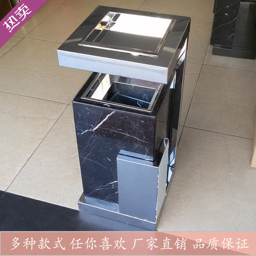 房地产大理石垃圾桶酒店垃圾桶方形中式烟灰垃圾筒电梯口烟灰桶