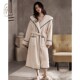 妮狄娅睡衣睡袍女士秋冬季 珊瑚绒加厚连帽中长款 简约休闲保暖浴袍
