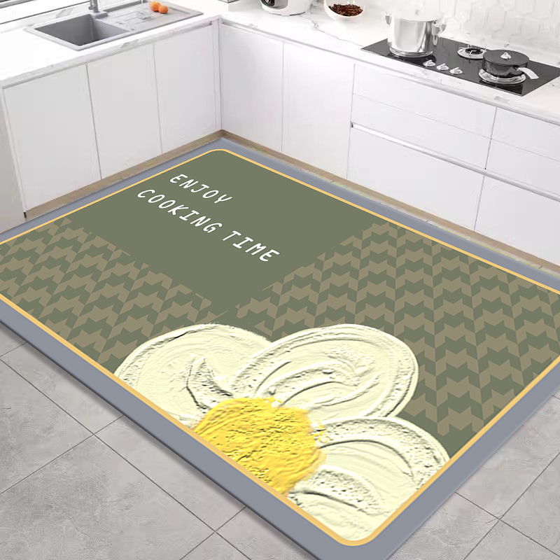 厨房化妆室矽藻泥地垫防脏防滑防油可擦免洗吸水脚垫防水地毯