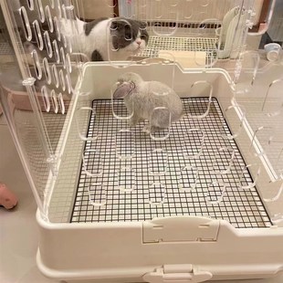 兔笼子特大号家用别墅宠物用品防喷尿防飞毛亚克力透明加大饲养箱