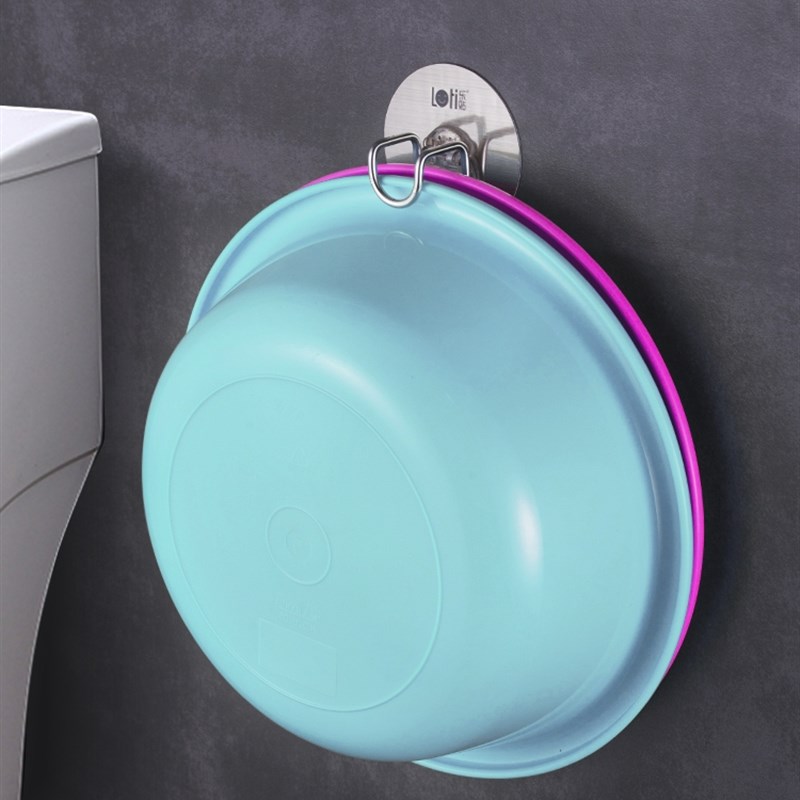 乐贴脸盆收纳架子浴室免钉不锈钢沥水挂盆收纳架厨房洗菜盆置物架