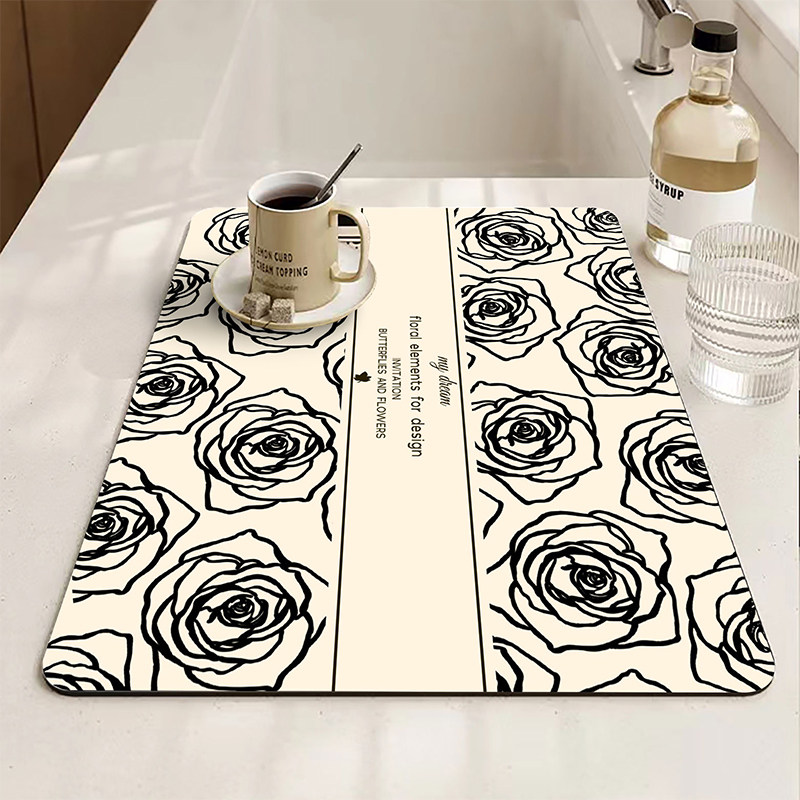 轻奢咖啡机厨房台面硅藻泥防烫沥水垫双面防滑碗盘干燥垫长方形,居家布艺,厨房地垫,淘宝优惠券,粉丝福利购,淘宝优惠卷