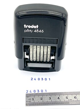 卓达4846数字印章转轮可手动调节6位号码组合自动回墨翻转批次章