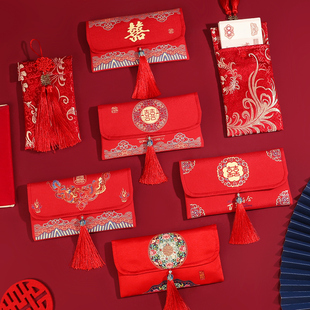 红包结婚个性创意中式婚礼布艺利是封改口费回礼高档大号万元布袋