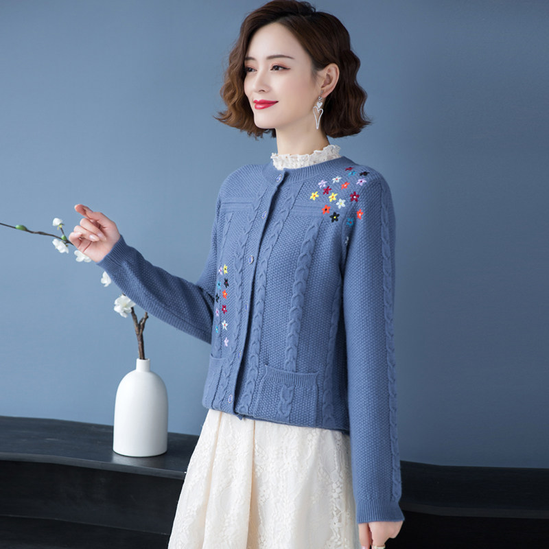 红色针织衫开衫女早秋薄款长袖外搭毛衣外套春秋中长款宽松遮屁股