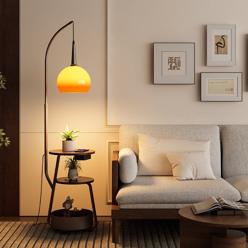 高级感落地灯客厅沙发旁卧室床头置物架一体氛围柚子钓鱼灯,家装灯饰光源,装饰落地灯,淘宝优惠券,粉丝福利购,淘宝优惠卷