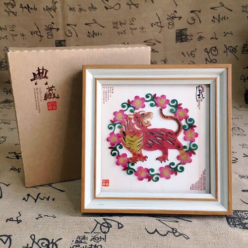 十二生肖皮影小摆台中国风特色礼品画框装饰画西安旅游纪念工艺品
