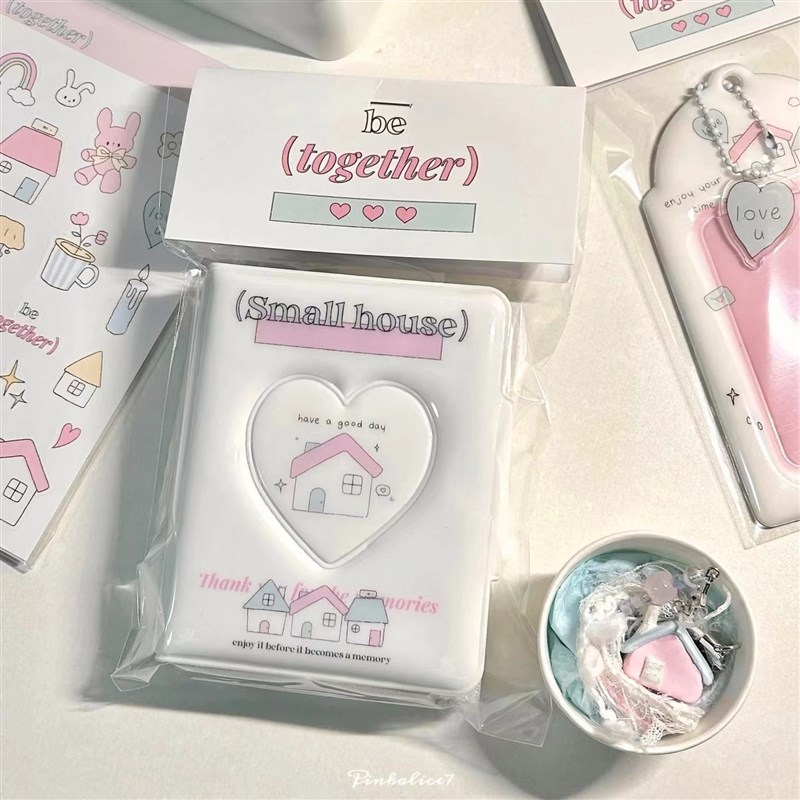 爱心粉色无属性卡册一宫格镂空活页卡包爱豆拍立得3寸小卡收纳册