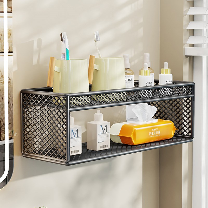 鞋柜上置物架挂壁式免打孔钥匙架墙上洗漱用品收纳架宿舍收纳神器