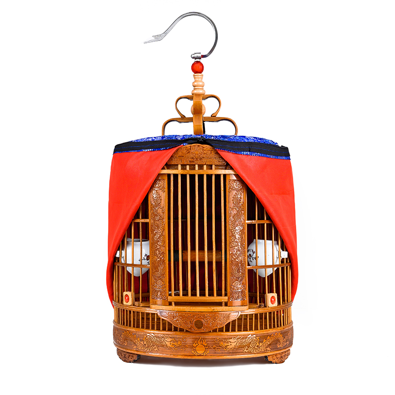 生头老竹画眉鸟笼八哥竹制鸟笼竹制精品雕刻川笼老山鸟全雕刻大号