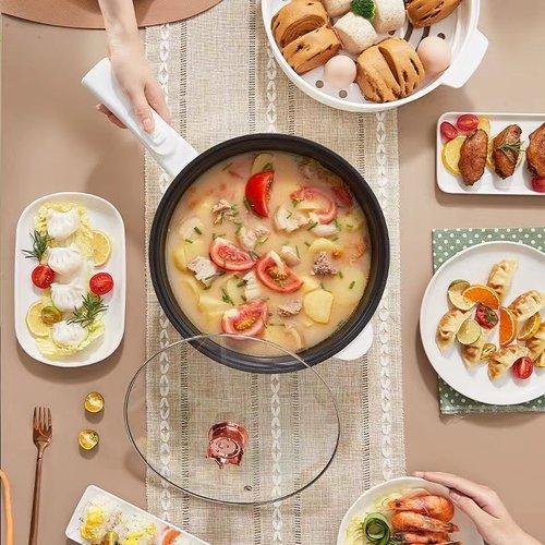 厨房电炒锅多功能不沾锅宿舍用多用火锅电锅寝室神器锅具快煮锅锅