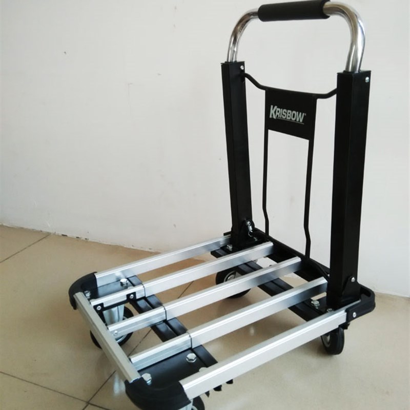 伸缩行李车铝合金平板车手推车四轮拉货车轻便摆地摊搬运车可折叠