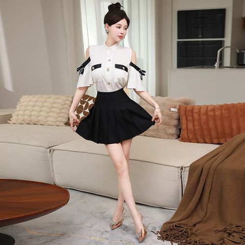 足浴技师工作服女足疗店沐足按摩桑拿技师服气质套装白衬衫百褶裙